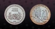 CENTRAL AFRICAN STATES 1000 Francs CENTRAL AFRICAN STATES , KM# 23 , Silver, 1000 Francs, 2004, Proof, FIFA - Germany 2006. Coin in excellent condition! -