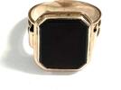 Herrenring achteckig 333er Gold / 8 Karat + Onyx Gr. 64 -