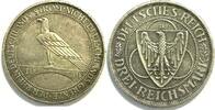 Weimarer Republik 3 Reichsmark Rheinland-Räumung Adler auf Brücke -