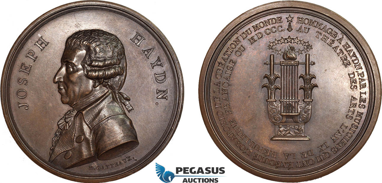 bronze medal 1800 france & austria joseph haydn au