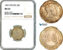 Straits Settlements 20 Cents 1902 NGC MS63 10,095.96 元 含税免费寄运