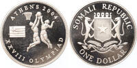 1 Dollars Somalia 1 Dollars 2004 Basketball Olympics 2004 silver -