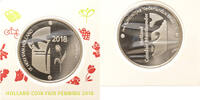 penning Nederland 2018 Holland Coin Fair Tulpen penning in munthouder KNM -