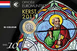 2 Euro Kerstset 2011 bi-colour met 2 Euro Erasmus -