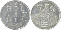Duit Holland Duit zilver 1761 -