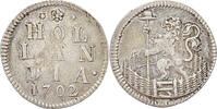 Duit Holland Duit zilver 1702 -