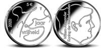 5 euro 75 jaar Vrijheid 5 euro verzilverd 2020 herdenkingsmunt -