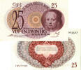 25 gulden 25 gulden 1945 Meisje in blauw 80-1a kwaliteit -
