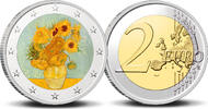  2 Euro 2 Euro munt kleur Van Gogh 3 Zonnebloemen  62.75 元 含税 ＋  246.83 元 运费