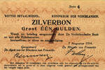 1 gulden 1 gulden 1914 Zilverbon 01-1b kwaliteit -