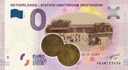 0 Euro 0 Euro biljet Nederland 2019 - Station Amsterdam Westerdok KLEUR -
