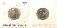 1 euro Nederland 2016 1 euro Holland Coin Fair in munthouder KNM -