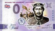 0 Pound 0 Pound biljet Engeland 2022 - Richard the Lionheart KLEUR -