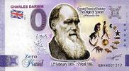 0 Pound 0 Pound biljet Engeland 2022 - Charles Darwin KLEUR -