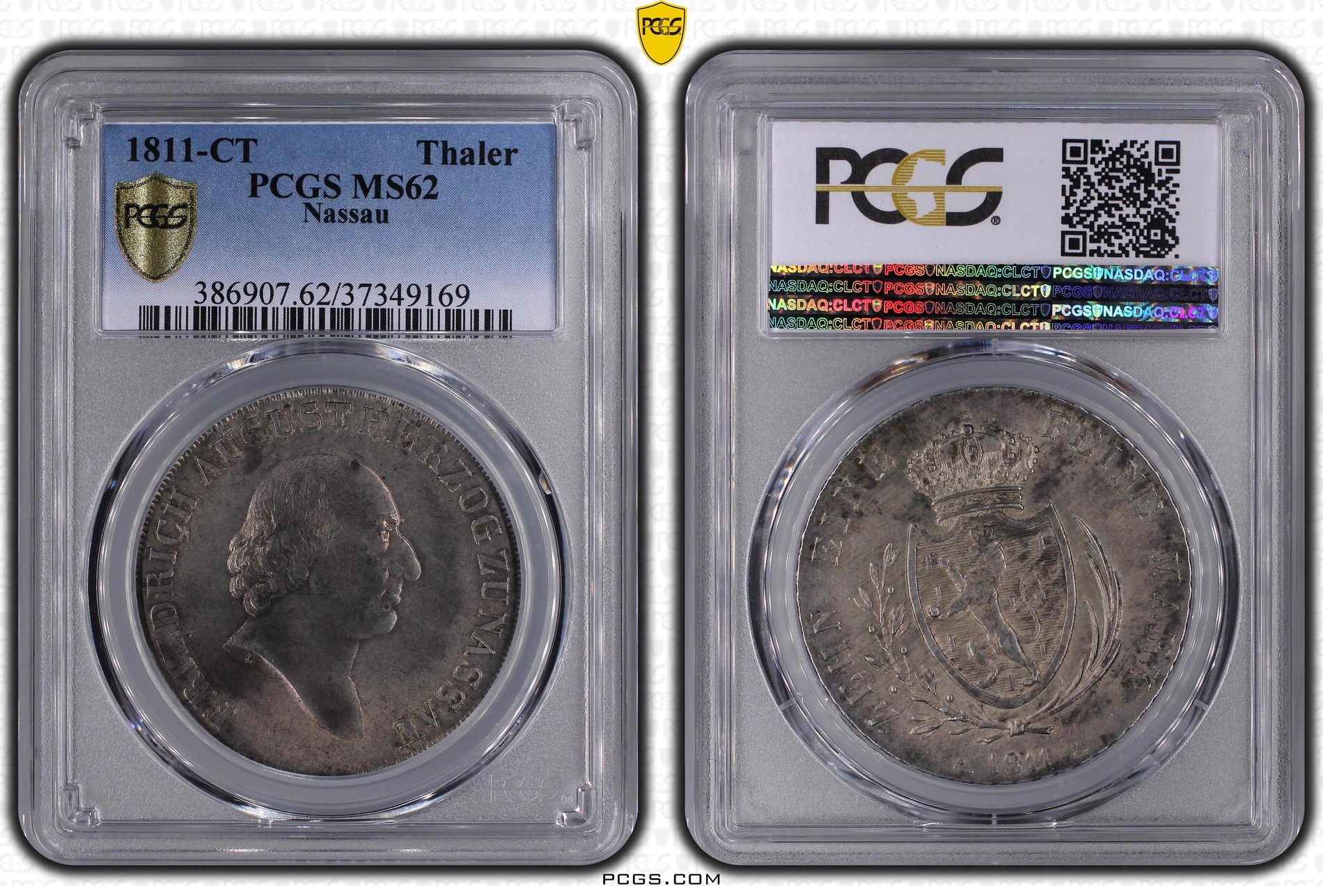 taler 1811-l ct nassau pcgs ms62