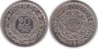 Marokko Probe Piedfort 20 Francs Französisches Protektorat Probe Piedfort 20 Francs AH1366 -