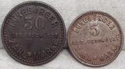 Lüneburg,Stadt Kupfermarken zu 5 und 50 Pfennig o.J. Frucht Patentartike... 711.21 元 含税 ＋  418.36 元 运费