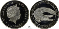 Australia SILVER-1-DOLLAR-TROY-OUNCE SALTWATER-CROCODILE-PROOF -