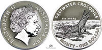 Australia SILVER-1-DOLLAR-TROY-OUNCE SALTWATER-CROCODILE-MONTY -