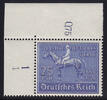 Deutsches Reich 25+50 Pfg. Eckrand Bogenecke Blaues Band 1939 mit Formnummer -