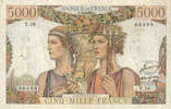 NOTES OF THE BANQUE DE FRANCE 5000 francs Banque de France. Billet. Terre et Mer, -