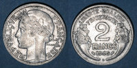 FRENCH MODERN COINS 2 francs Gouvernement provisoire (1944-1947). Morlon aluminium -