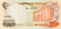 OTHER FOREIGN NOTES Vietnam du Sud. Banque Nationale du Vietnam. 500 dong -
