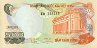 OTHER FOREIGN NOTES Vietnam du Sud. Banque Nationale du Vietnam. 500 dong -