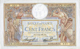 NOTES OF THE BANQUE DE FRANCE 100 francs Banque de France. Billet. Merson 2.12.1937, modifié -