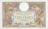 NOTES OF THE BANQUE DE FRANCE 100 francs Banque de France. Billet. Merson 2.12.1937, modifié -