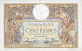 NOTES OF THE BANQUE DE FRANCE 100 francs Banque de France. Billet. Merson 2.12.1937, modifié -