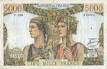 NOTES OF THE BANQUE DE FRANCE 5000 francs Banque de France. Billet. Terre et Mer, -