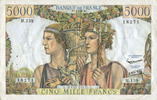 NOTES OF THE BANQUE DE FRANCE 5000 francs Banque de France. Billet. Terre et Mer, -