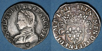 FRENCH ROYAL COINS Teston Charles IX (1560-1574). 1er type. Rennes -