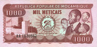 OTHER FOREIGN NOTES 1 000 meticais Mozambique. République Populaire. -