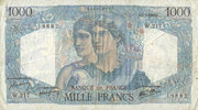 NOTES OF THE BANQUE DE FRANCE 1000 francs Banque de France. Billet. Minerve et Hercule, -