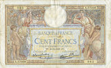 NOTES OF THE BANQUE DE FRANCE 100 francs Banque de France. Billet. Merson 30.12.1937, modifié -