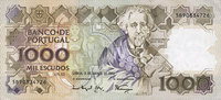 OTHER FOREIGN NOTES 1 000 escudos Portugal. (1983-1994) 3.3.1994 -