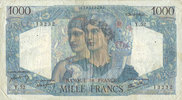 NOTES OF THE BANQUE DE FRANCE 1000 francs Banque de France. Billet. Minerve et Hercule, -