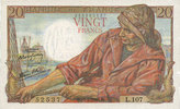 NOTES OF THE BANQUE DE FRANCE 20 francs Banque de France. Billet. pêcheur, -