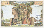 NOTES OF THE BANQUE DE FRANCE 5000 francs Banque de France. Billet. Terre et Mer, -