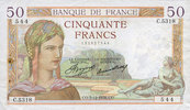 NOTES OF THE BANQUE DE FRANCE 50 francs Banque de France. Billet. Cérès, -