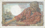 NOTES OF THE BANQUE DE FRANCE 20 francs Banque de France. Billet. pêcheur, -