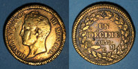 EUROPE Monaco. Honoré V (1819-1841). 1 décime Cuivre jaune -