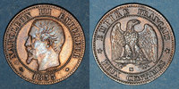 FRENCH MODERN COINS 2 centimes 2e empire (1852-1870). tête nue, Marseille, ancre -