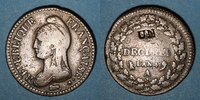 FRENCH MODERN COINS Directoire . UN décime, modification du 2 DECIMES avec S effacé an 4 A -