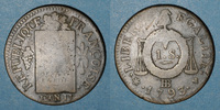 FRENCH MODERN COINS Sol Convention (1792-1795). Sol aux balances Strasbourg. Métal de cloche. -
