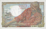 NOTES OF THE BANQUE DE FRANCE 20 francs Banque de France. Billet. pêcheur, -