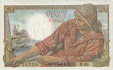 NOTES OF THE BANQUE DE FRANCE 20 francs Banque de France. Billet. pêcheur, -
