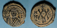 BYZANTINE EMPIRE follis Empire byzantin. Tibère II Constantin (578-582). 1/2 . Théoupolis (Antioche), 580-581 -